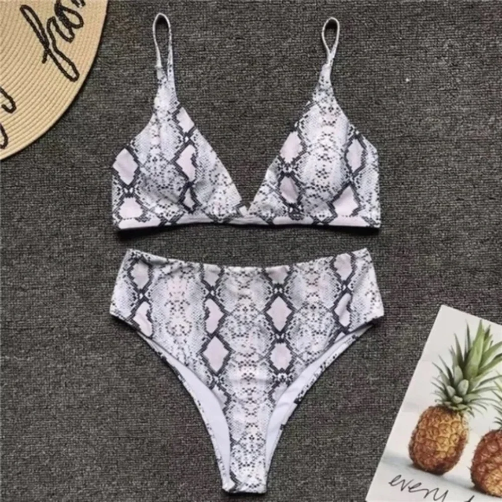SOLD OUT CLEARANCE Snake Printed High Waist Bikini Swimsuit - Picture 4 of 6